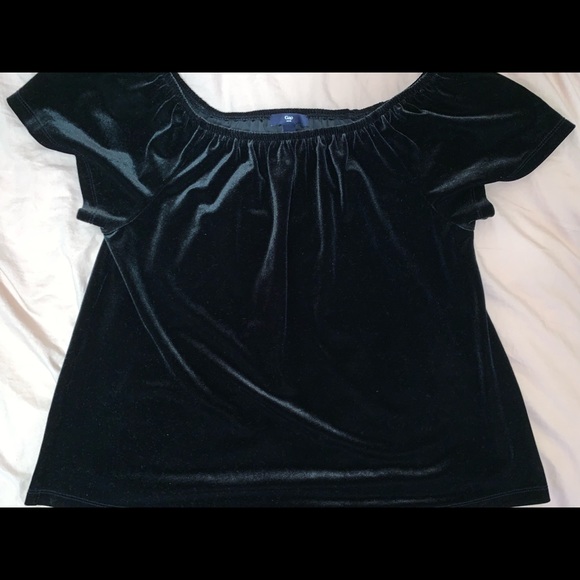 GAP Tops - Off the shoulder, black velvet Gap top